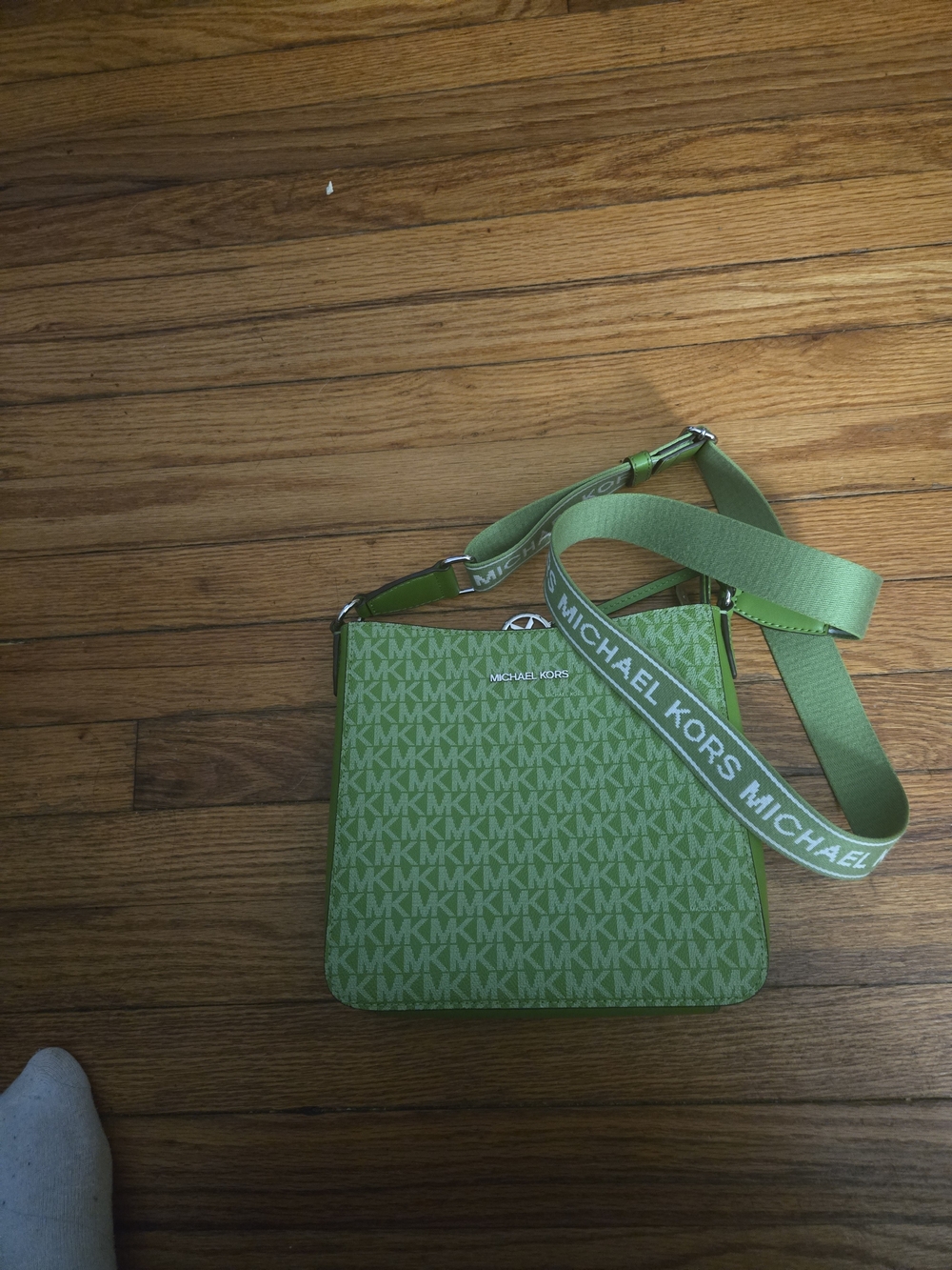 Michael Kors Green MK Signature Crossbody Bag